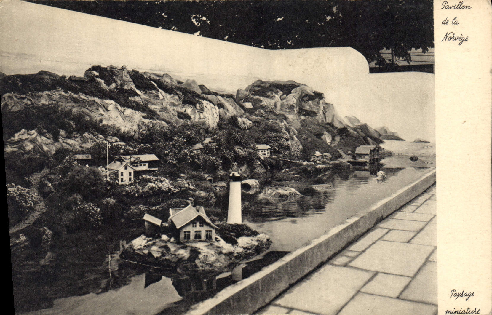Miniatuurlandschap — Paviljoen van Noorwegen — A. Bregée Fr., Druk 5, rue de la Grange-Ory, Cachan (Seine)