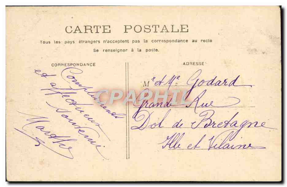 CPA Paris Le Petit Palais — Verso