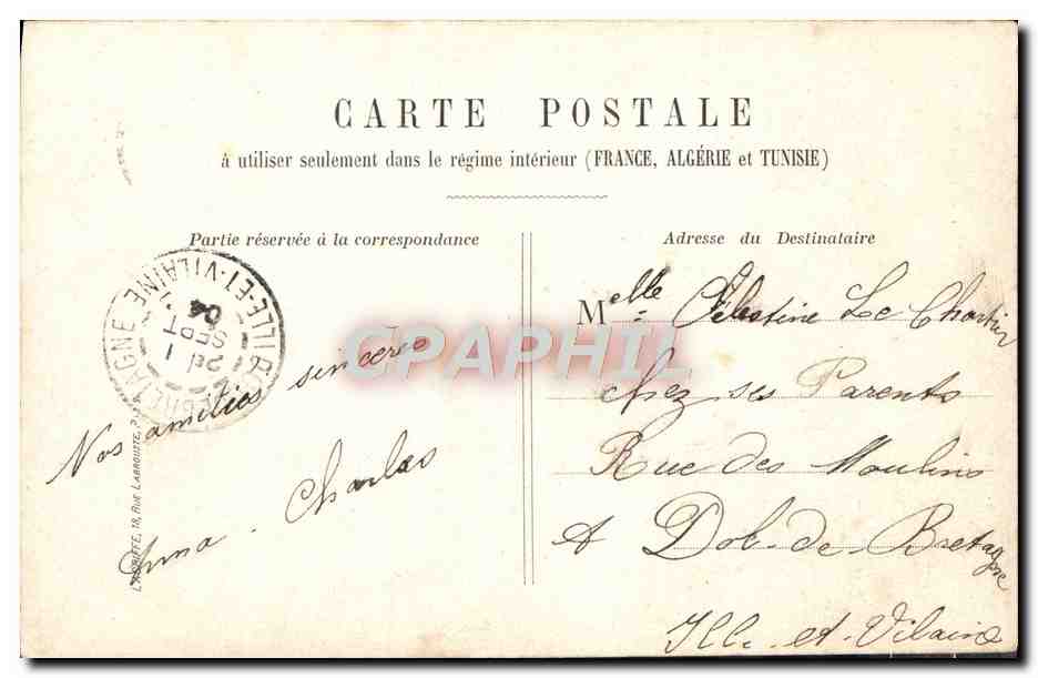 CPA Paris Colonne Vendome — Verso