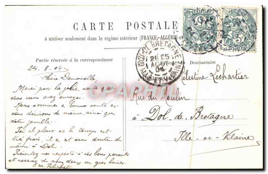 CPA Paris Les Invalides — Verso