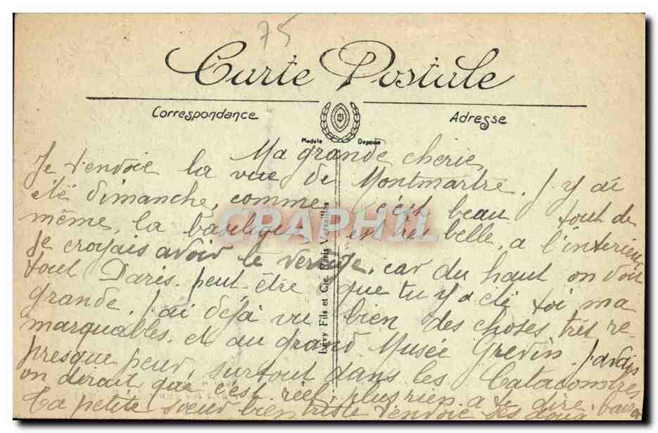 CPA Paris la basilique du Sacre Coeur de Montmarire et le Funiculaire Cloche — Rückseite