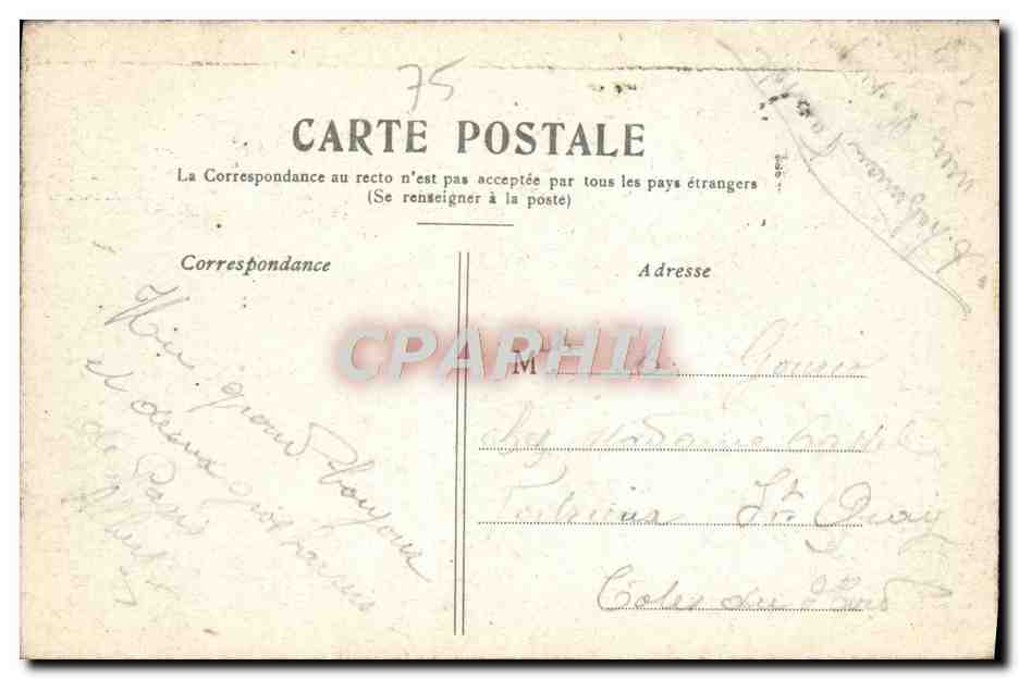 CPA Paris Le Petit Palais — Rückseite