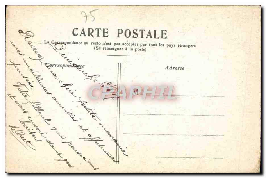CPA Paris La Place de la Republique — Rückseite