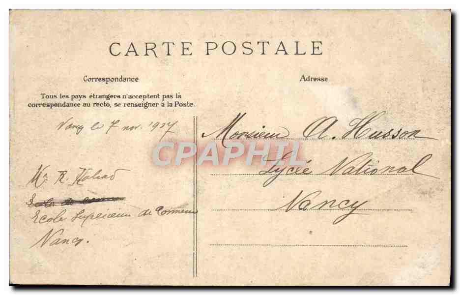 CPA Paris Square des Batignolles — Verso