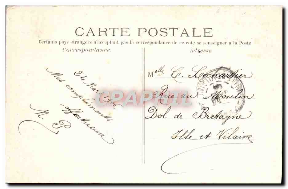 CPA Paris Monument de Pasteur — Rückseite
