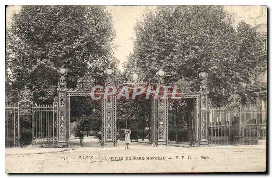 CPA Paris La Grille Du Parc Monceau