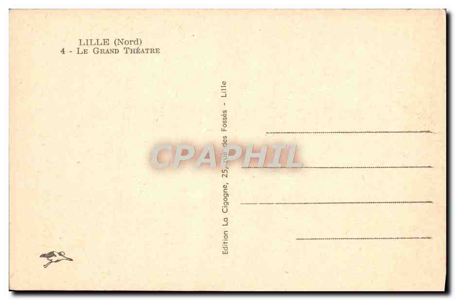 CPA Lille Le Grand Theatre — Rückseite
