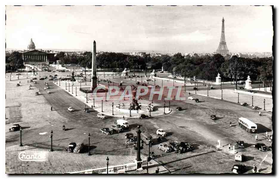 CPM Paris Place de la Concorde Tour Eiffel