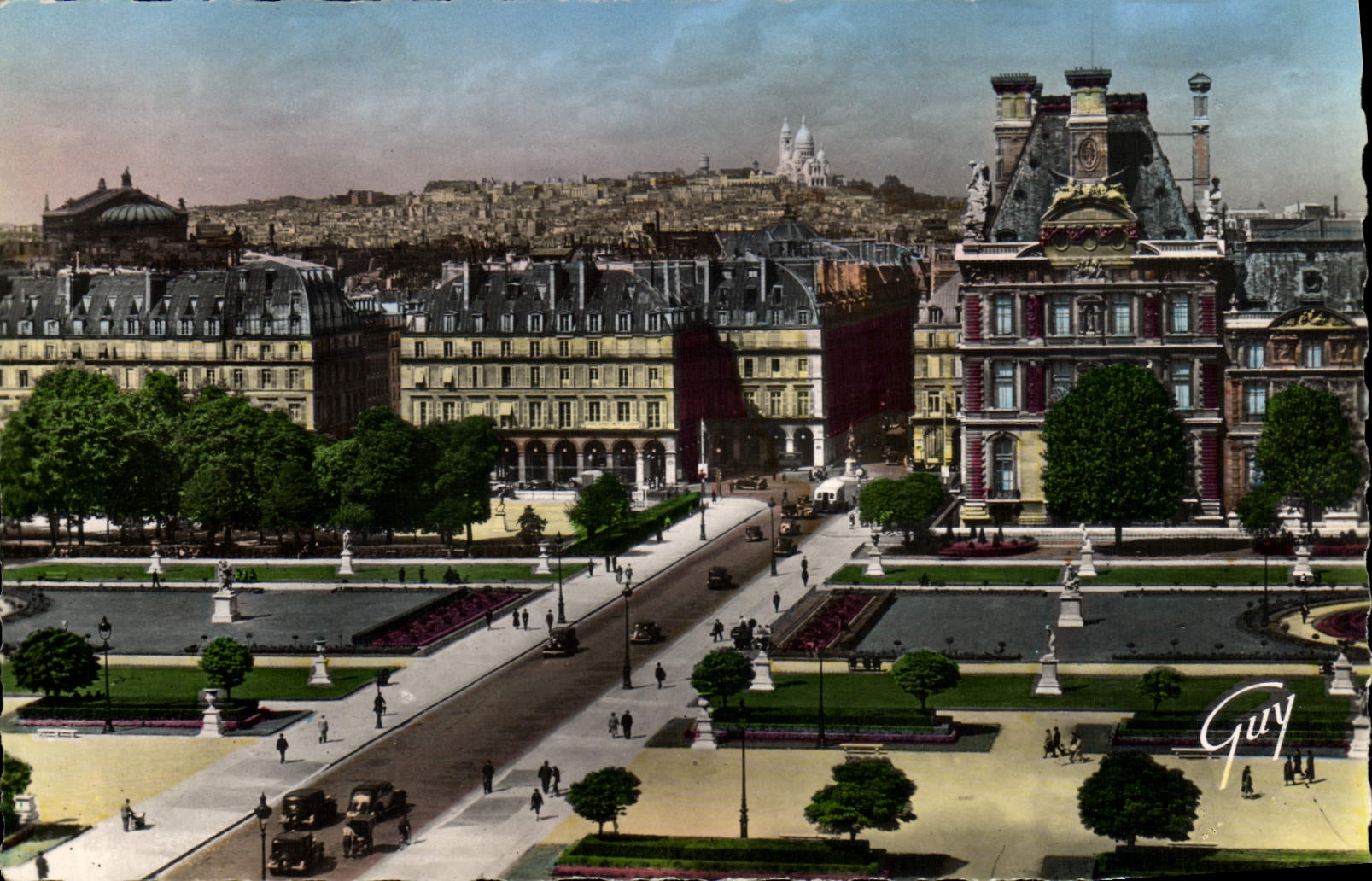 Paris et ses merveilles — La butte Montmartre, vue du palais du Louvre — Éditions d'Art 'Guy'