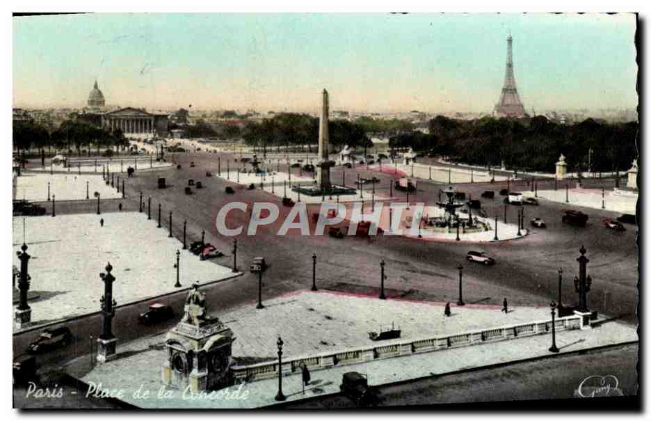 CPM Paris Place de la Concorde Tour Eiffel