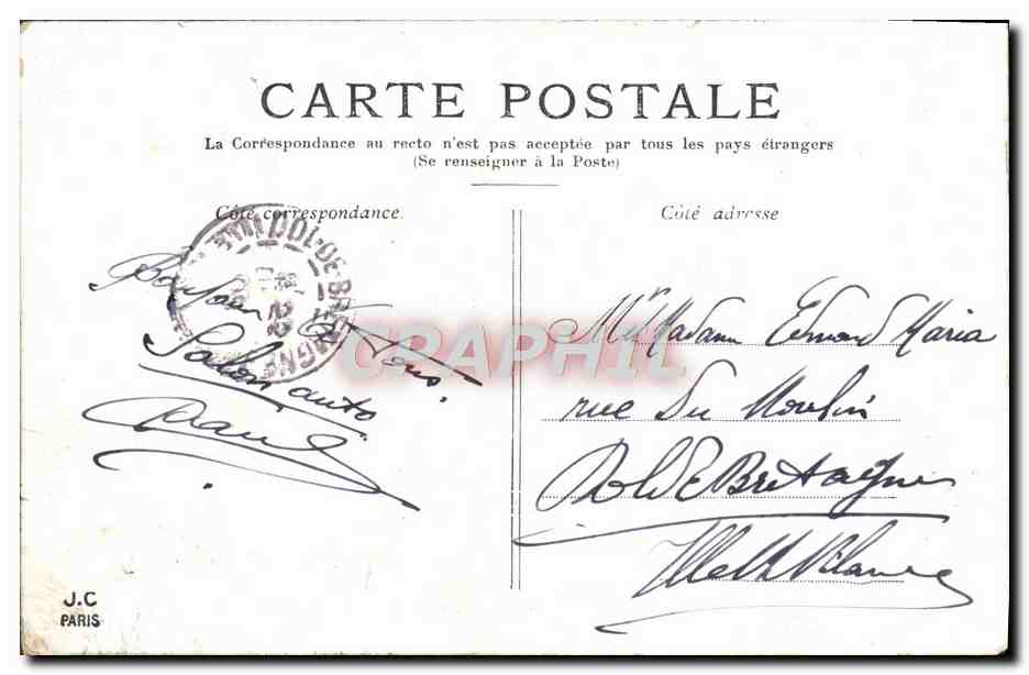 CPA Paris L'Opera  — Rückseite