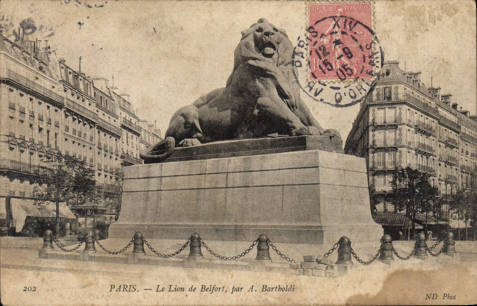 PARIS — Le Lion de Belfort, par A. Bartholdi — ND Phot, n° 202