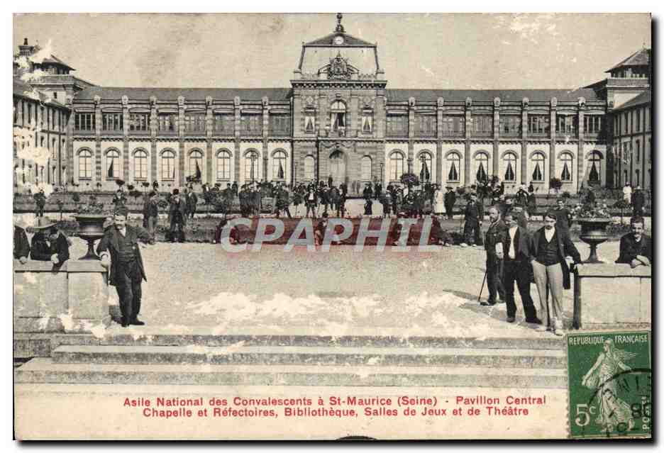 CPA Asile National des Convalescents a St Maurice Pavillon central Chapelle et refectoire Bibliotheque Salles de jeux 