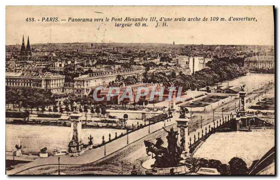 CPA Paris Panorama vers le Le Pont Alexandre lll 