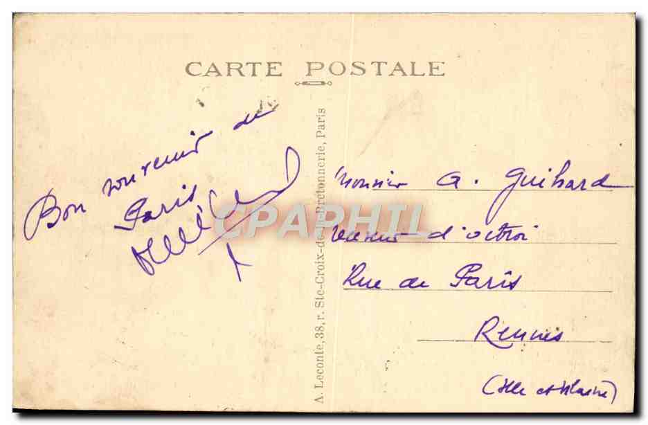 CPA Paris Saint Germain des Pres — Rückseite