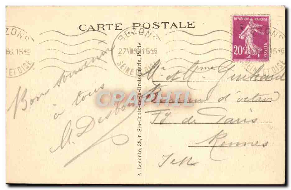 CPA Paris La Bourse  — Rückseite