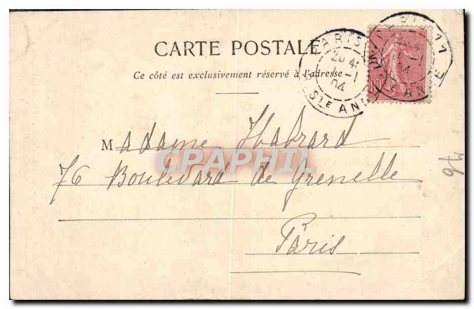 CPA Paris Porte de l'Ancien Hotel de Clisson — Rückseite