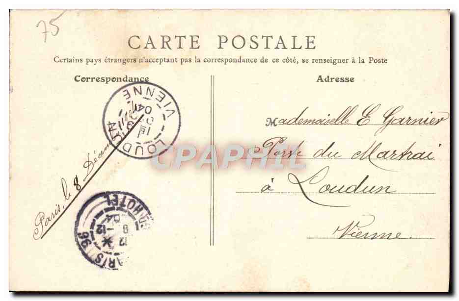 CPA Paris Boulevard des Italiens  — Rückseite