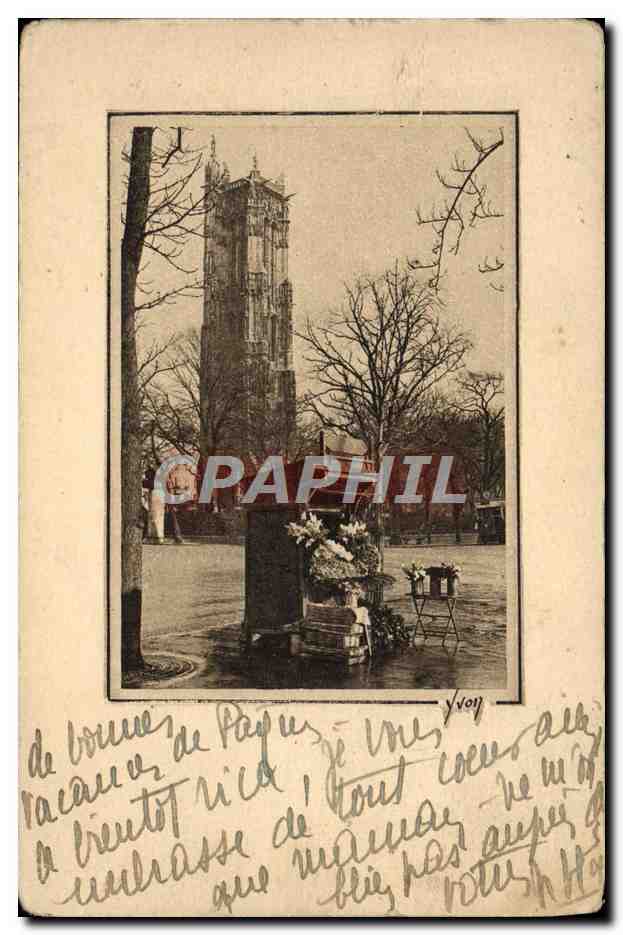 CPA Paris En Flanant Tour St Jacques 