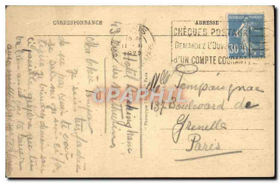 CPA Paris L'Hotel de Ville Bateau Peniche — Rückseite