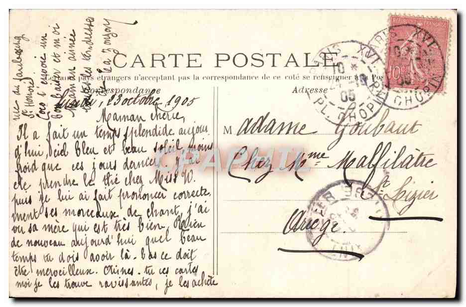 CPA Paris Bois de Boulogne Le Ruisseau — Verso