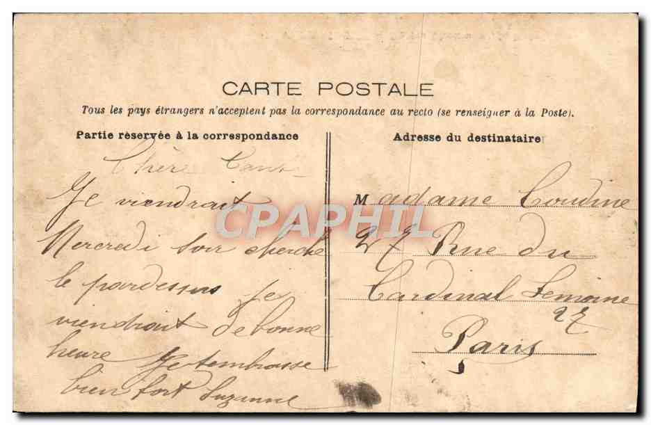 CPA Paris XlX Buttes Chaumont le Belvedere  — Rückseite