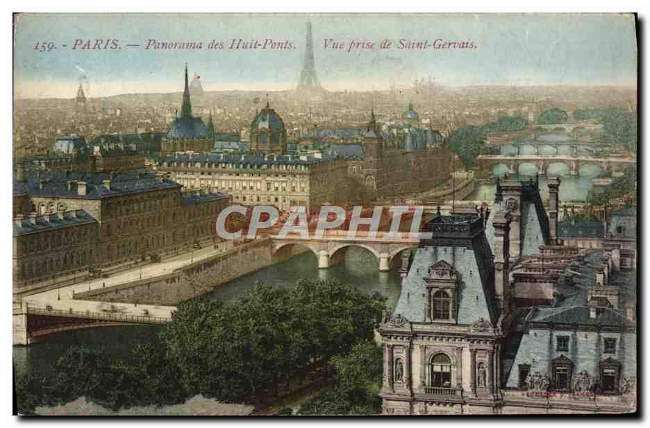 Paris — Panorama des Huit-Ponts — Vue prise de Saint-Gervais