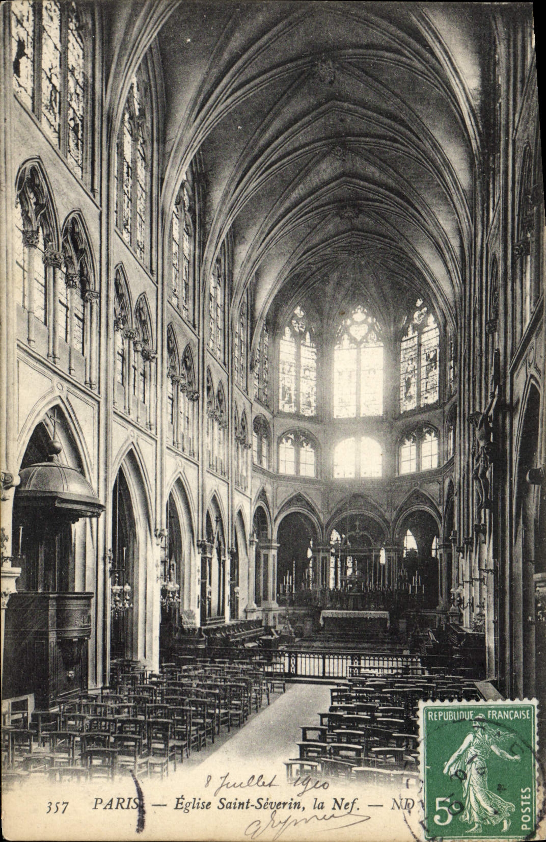 CPA Paris Eglise Saint Severin la Nef 