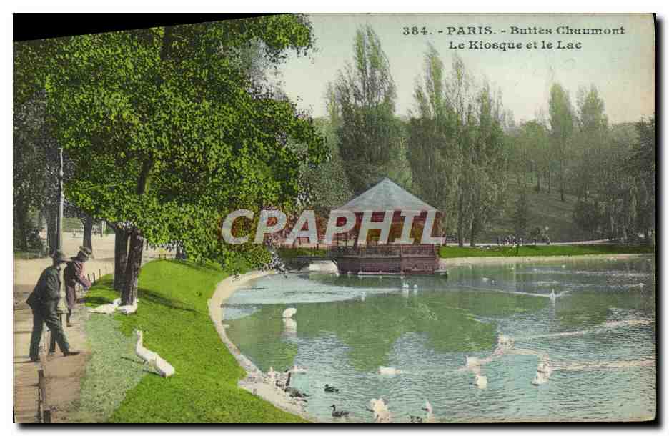 CPA Paris Buttes Chaumont Le Kisoque et la Lac 