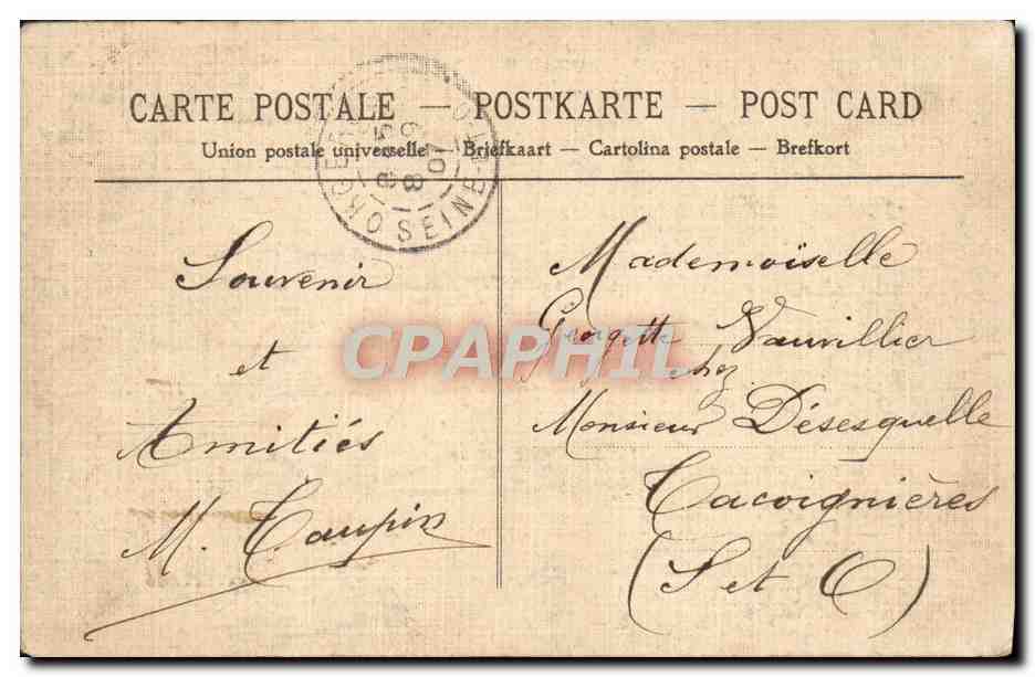 CPA Paris Les Tuileries (carte toilee) — Rückseite