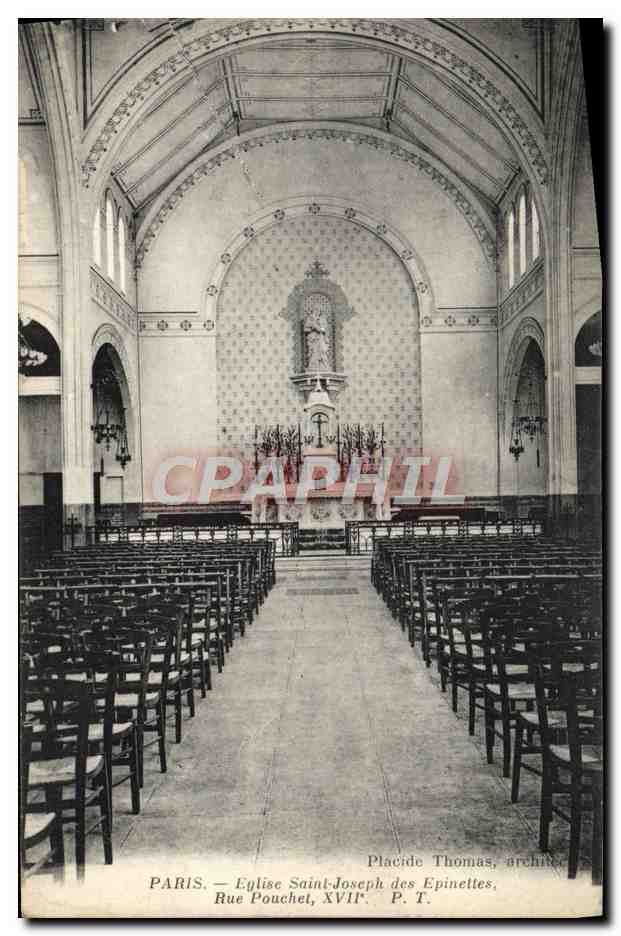 CPA Paris Eglise Saint Joseph des Epinettes Rue Pouchet 