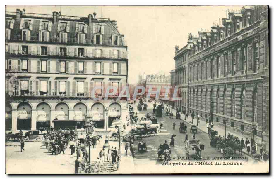 CPA Paris La Rue de Rivoli Vue Prise de l'Hotel du Louvre