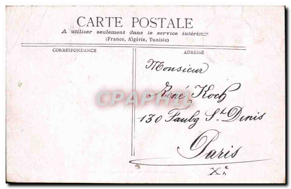 CPA Paris Perspective du Boul St Denis — Verso