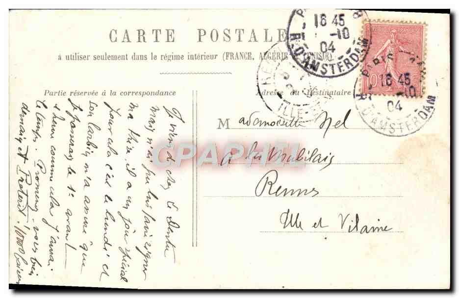 CPA La Prefecture Paris  — Rückseite