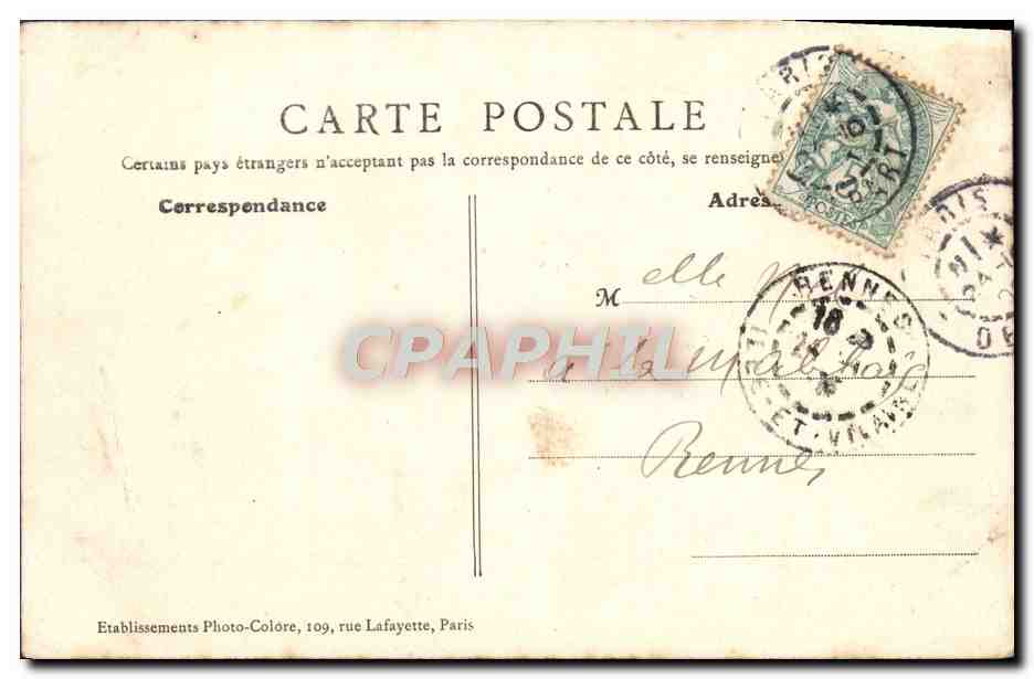 CPA Paris Theatre du Vaudeville  — Verso