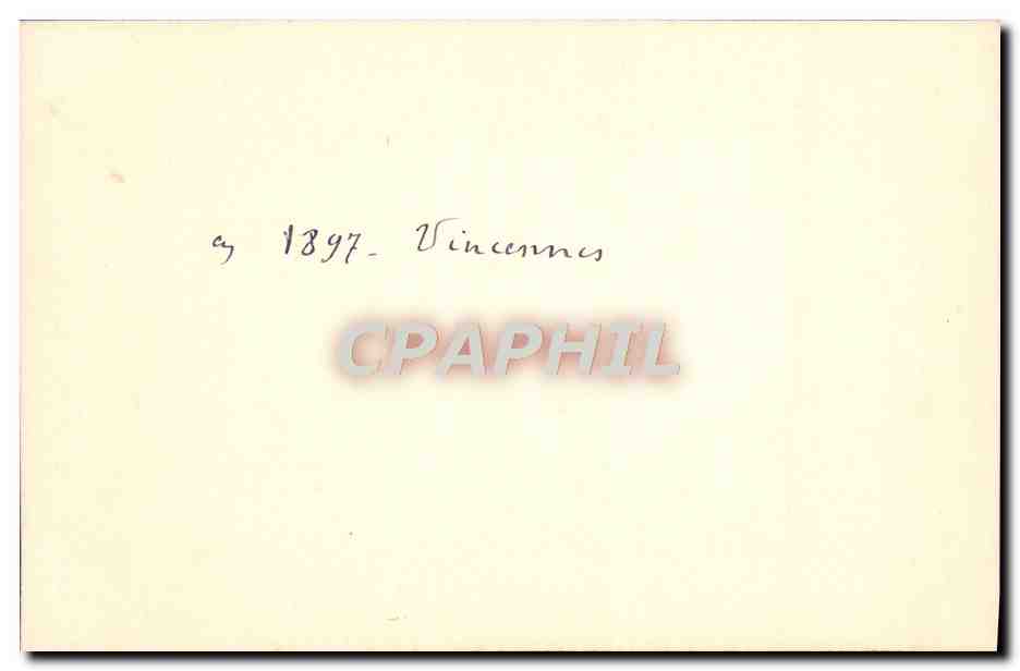 Photo collee Vincennes 1897 — Rückseite
