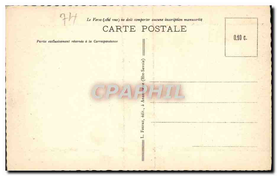 Annecey (Hte-Savoie) — Entrée du Port — L. Fauraz, édit. — Verso