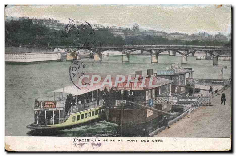 CPA Paris La Seine au Pont de Arts Bateau Peniche 
