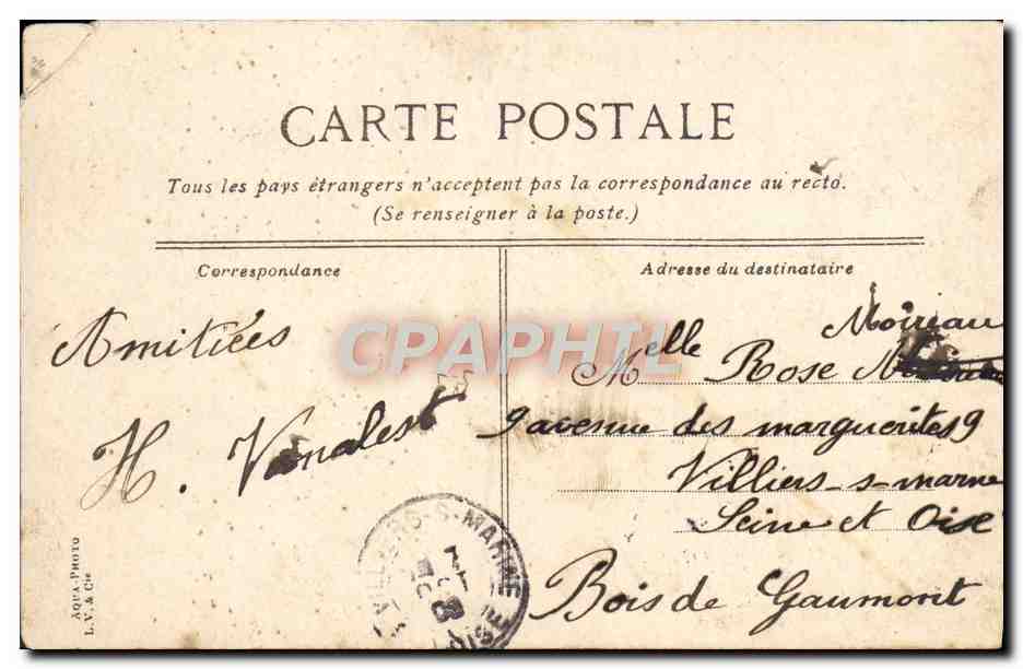 CPA Paris Bois de Boulogne Pres du pavillon chinois Cheval  — Verso