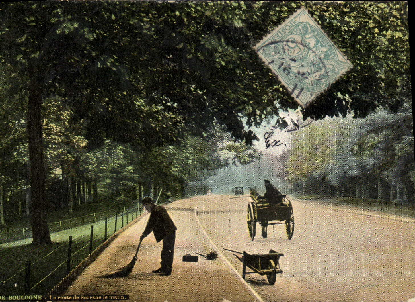 CPA Paris Bois de Boulogne La route de Suresne le matin