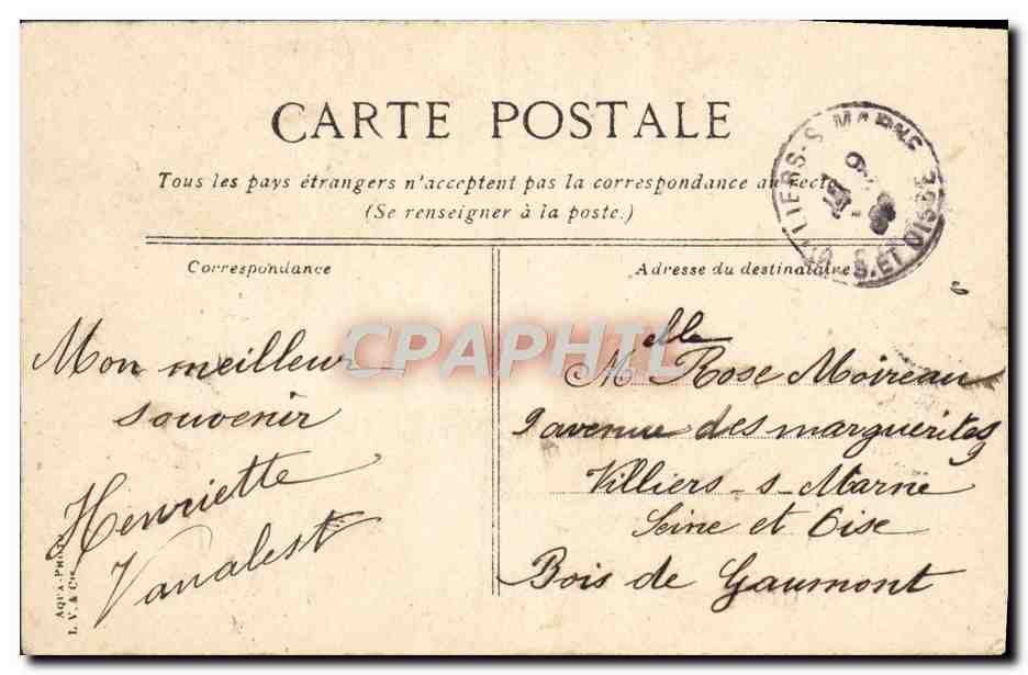 CPA Paris Bois de Boulogne La route de Suresne le matin — Verso