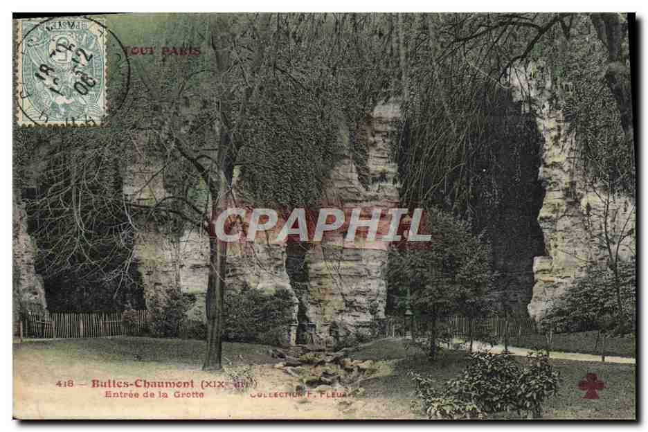 CPA Paris Buttes Chaumont Entree de la grotte
