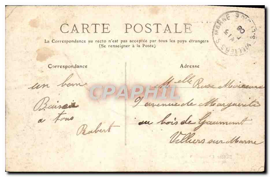 CPA Paris Buttes Chaumont Entree de la grotte — Verso