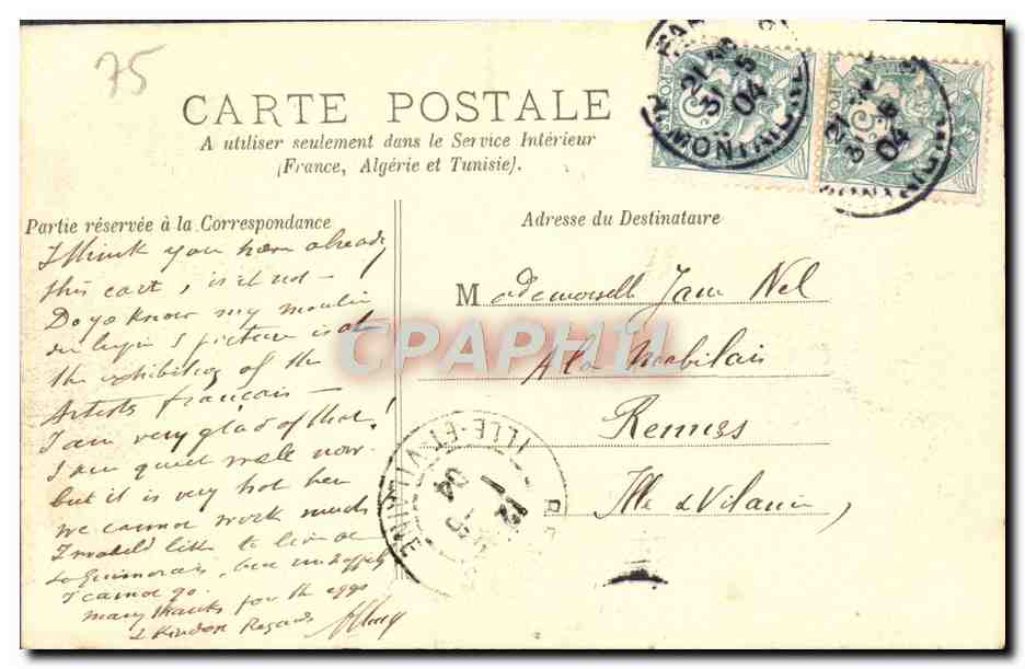 CPA Paris La Rue Soufflot et le Pantheon  — Rückseite