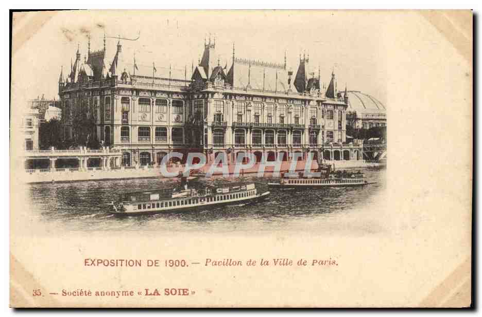 CPA Exposition de 1900 Pavillon de la Ville de Paris Bateau Peniche 