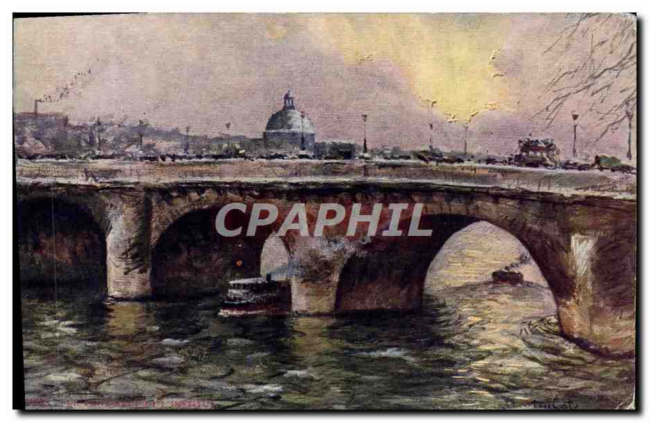 CPA Paris Le pont neuf et l'institut 