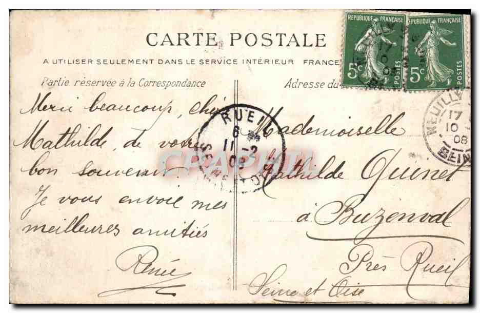 CPA Bois de Boulogne Les Etangs Saint James  — Verso