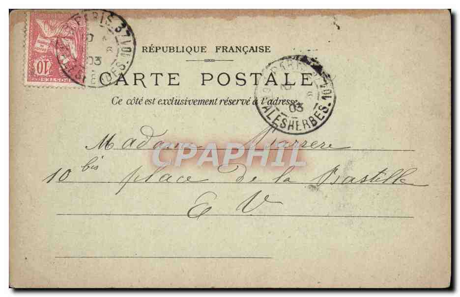 CPA Paris Hotel de Ville  — Rückseite