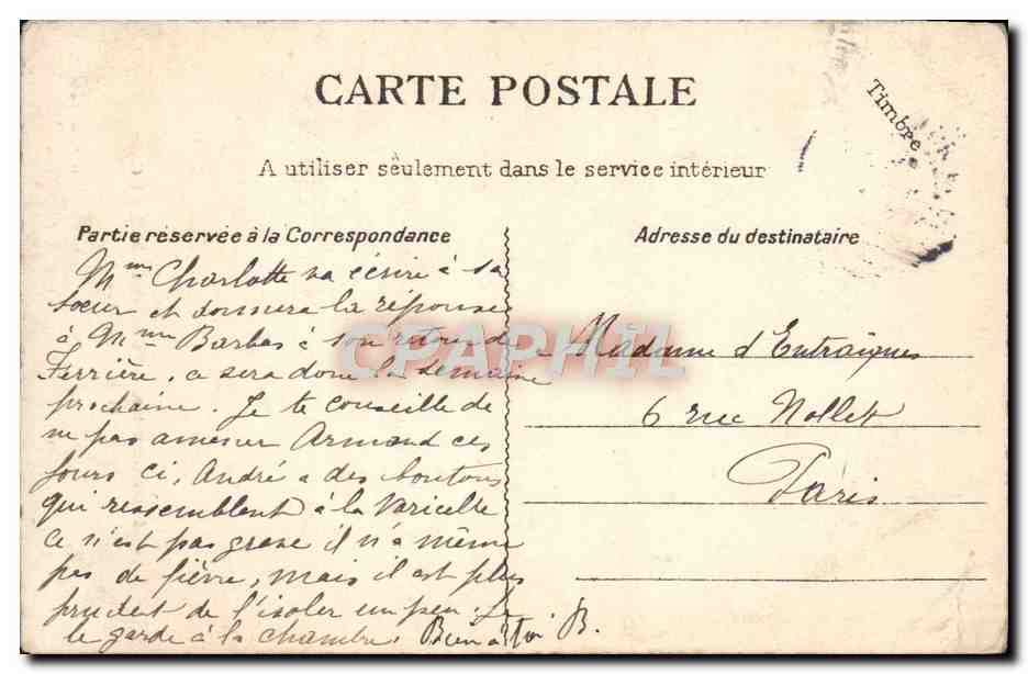 CPA Montmartre La Basiique du Sacre Coeur et la Savoyarde Cloche  — Rückseite