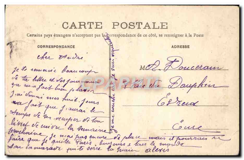 CPA Paris Le Louvre Porte Jean Goujon — Rückseite